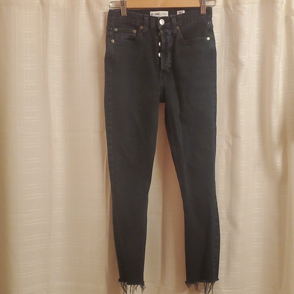 Re/Done Originals Womens Size 25 Black Button-Fly Jeans